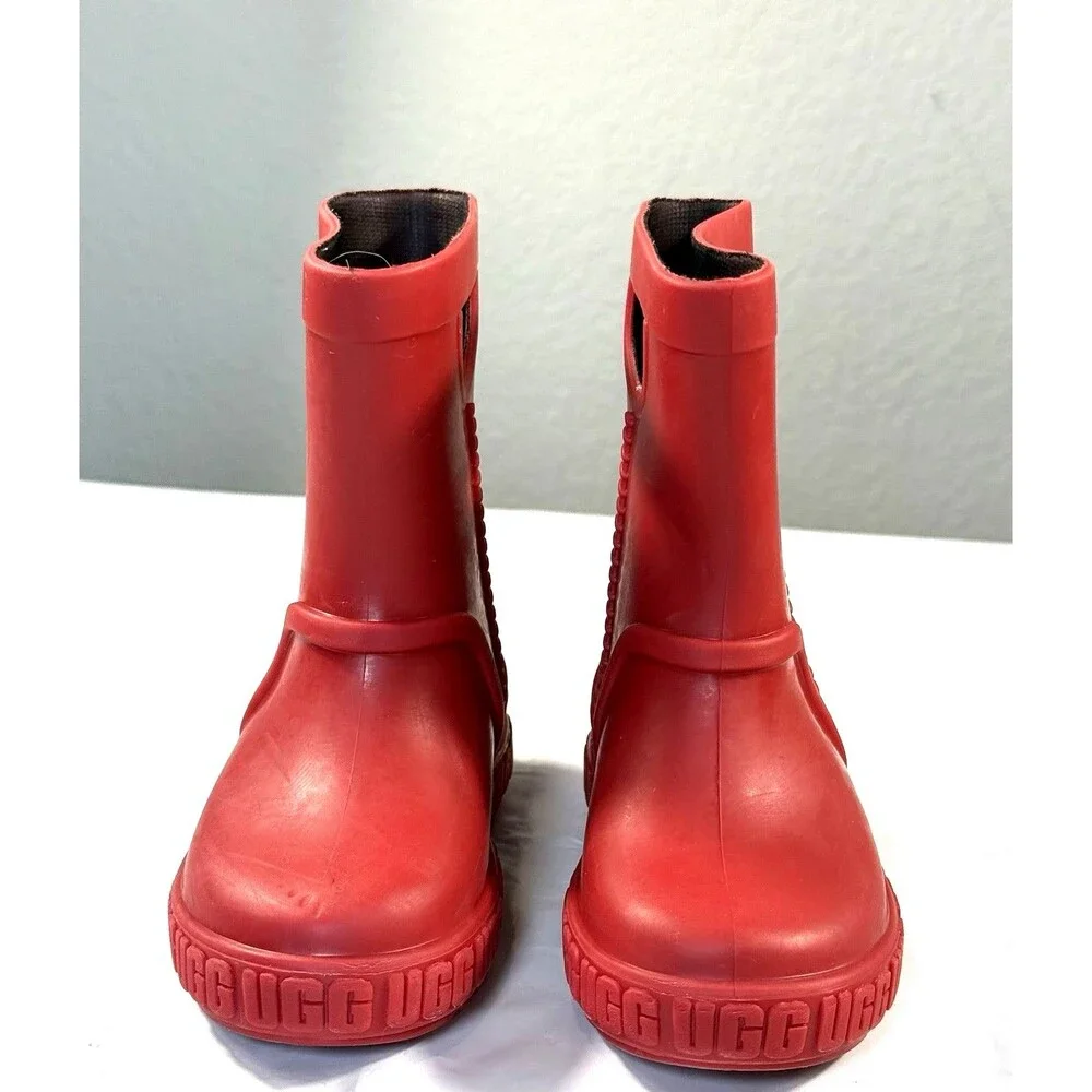 UGG Drizlita Toddler Red Waterproof Rain Boots Size 6 Style 1130361T